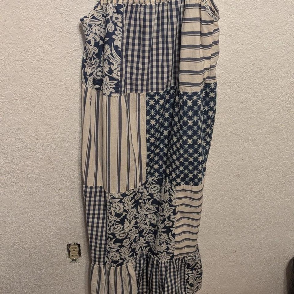 Patchwork Blue And White Dress - image 3